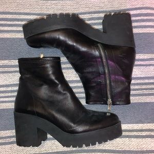 Black platform boots